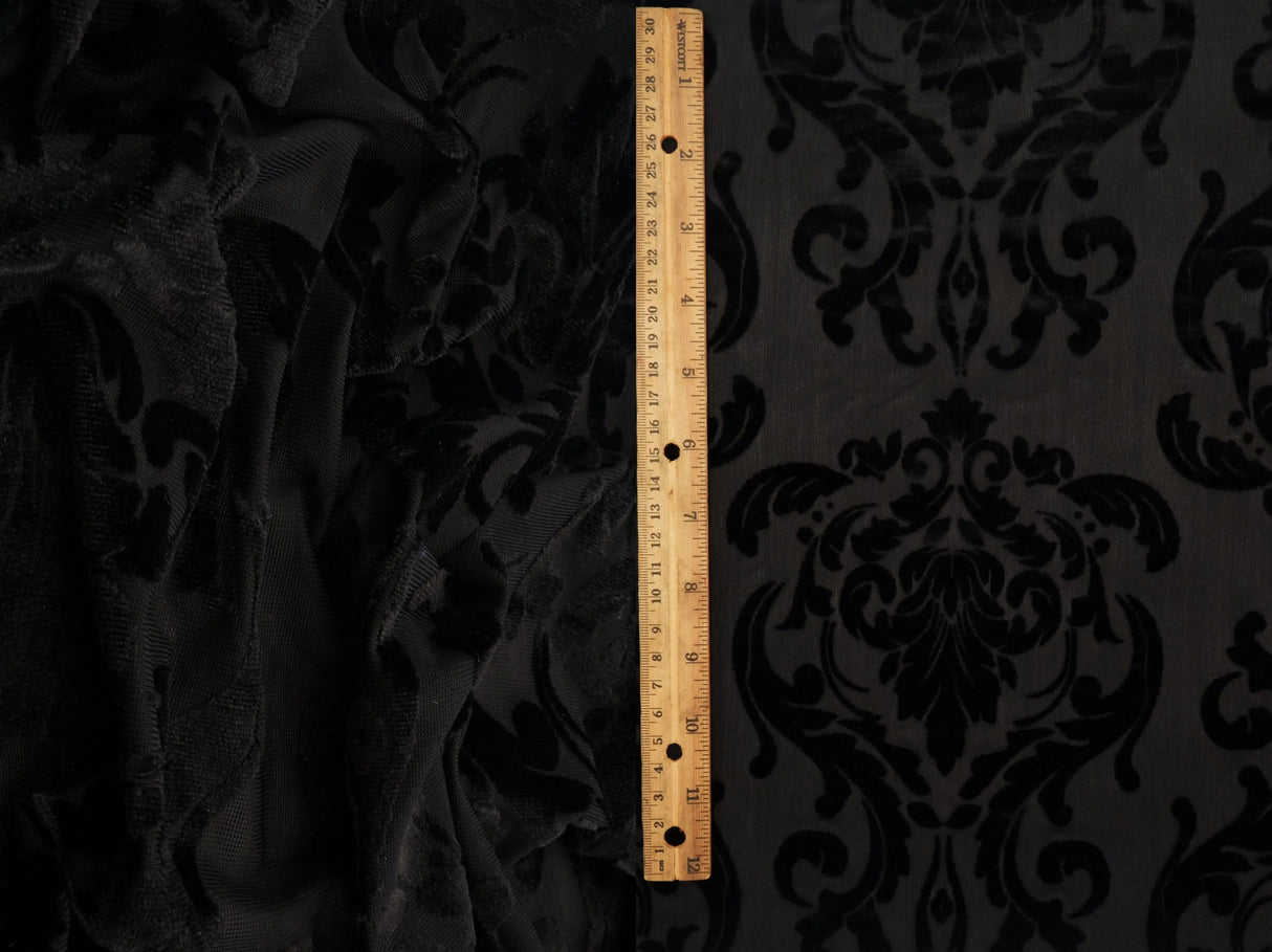 Damask Velvet Burnout Fabric 55" Wide
