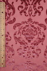 Damask Velvet Burnout Fabric