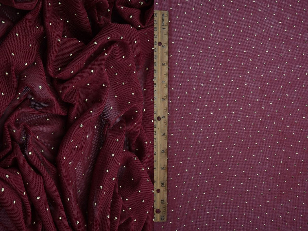 Foil Dot Stretch Mesh Fabric