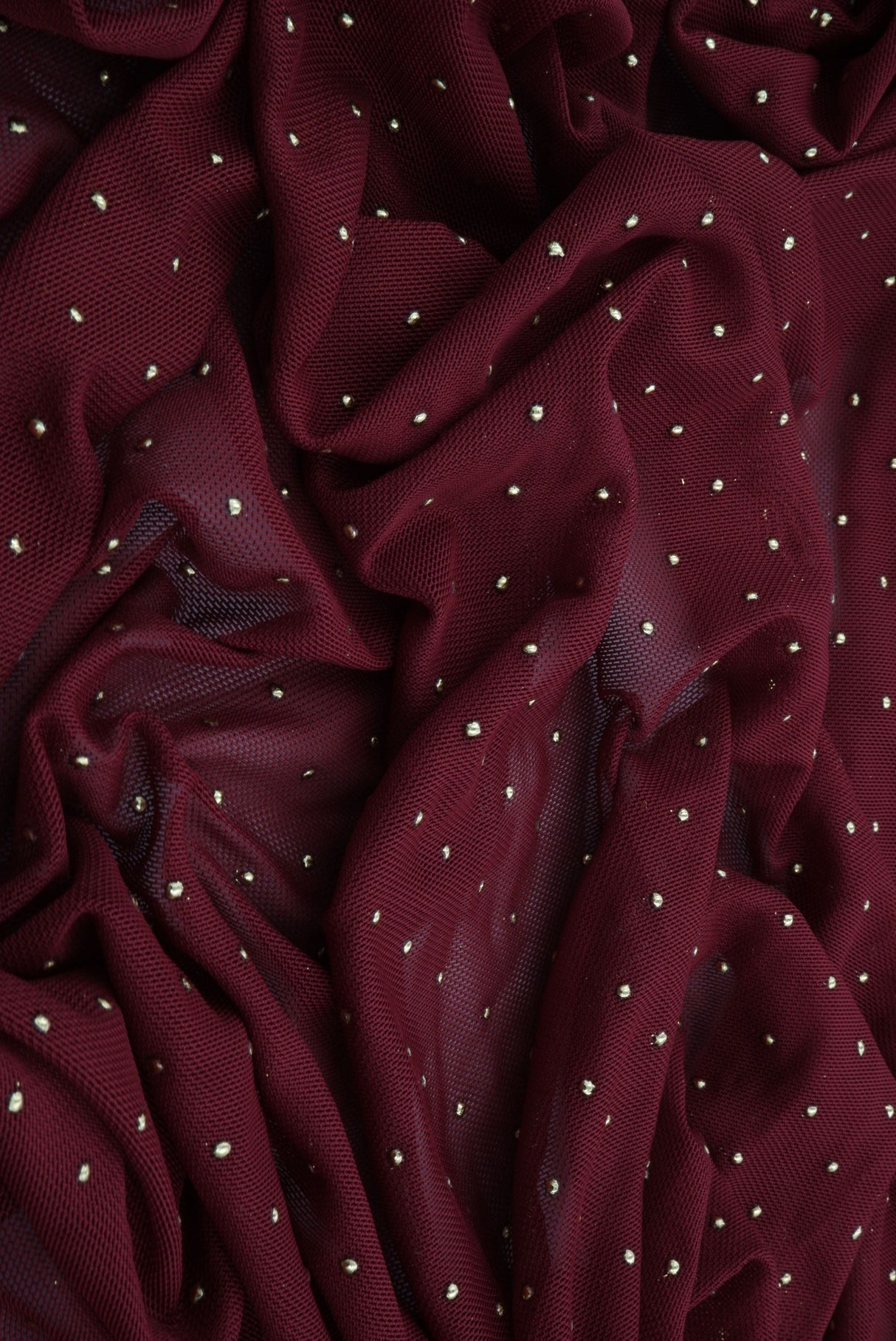 Foil Dot Stretch Mesh Fabric