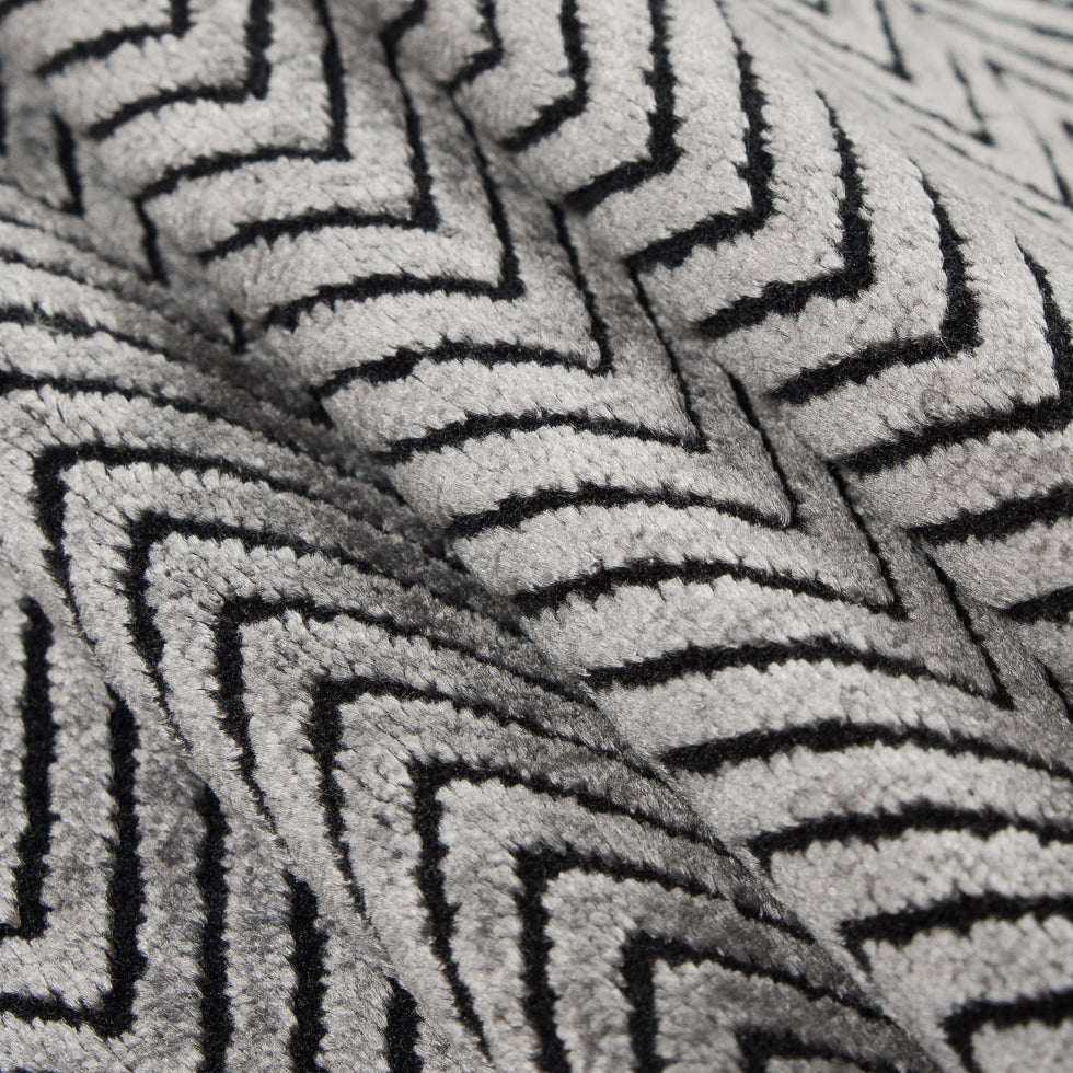 Gray Chevron Polyester Chenille
