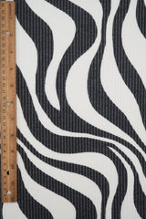 Double Knit Jacquard Zebra Fabric Black