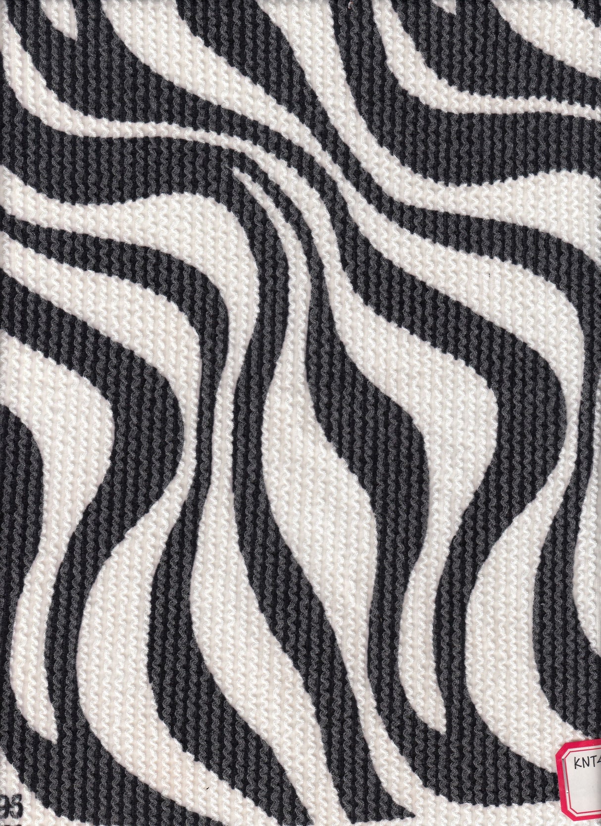 Double Knit Jacquard Zebra Fabric Black