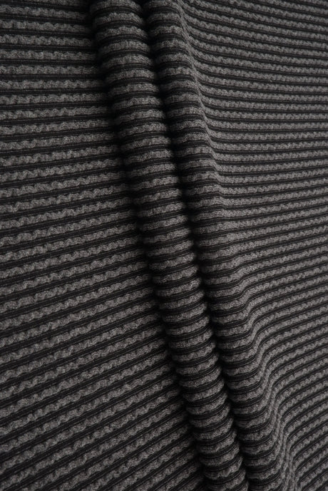 1 Yard 52" Knit Jacquard Rib Fabric 80% Polyester 15% Rayon 5% Spandex 230 GSM
