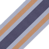 Italian Yellow/Navy/Gray Striped Stretch Grosgrain Ribbon - 2"