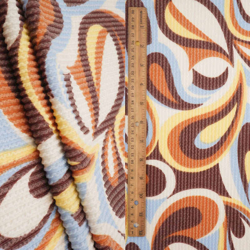 Double Knit Jacquard Paisley Fabric 55" Wide Soft Stretchy Polyester Rayon Spandex