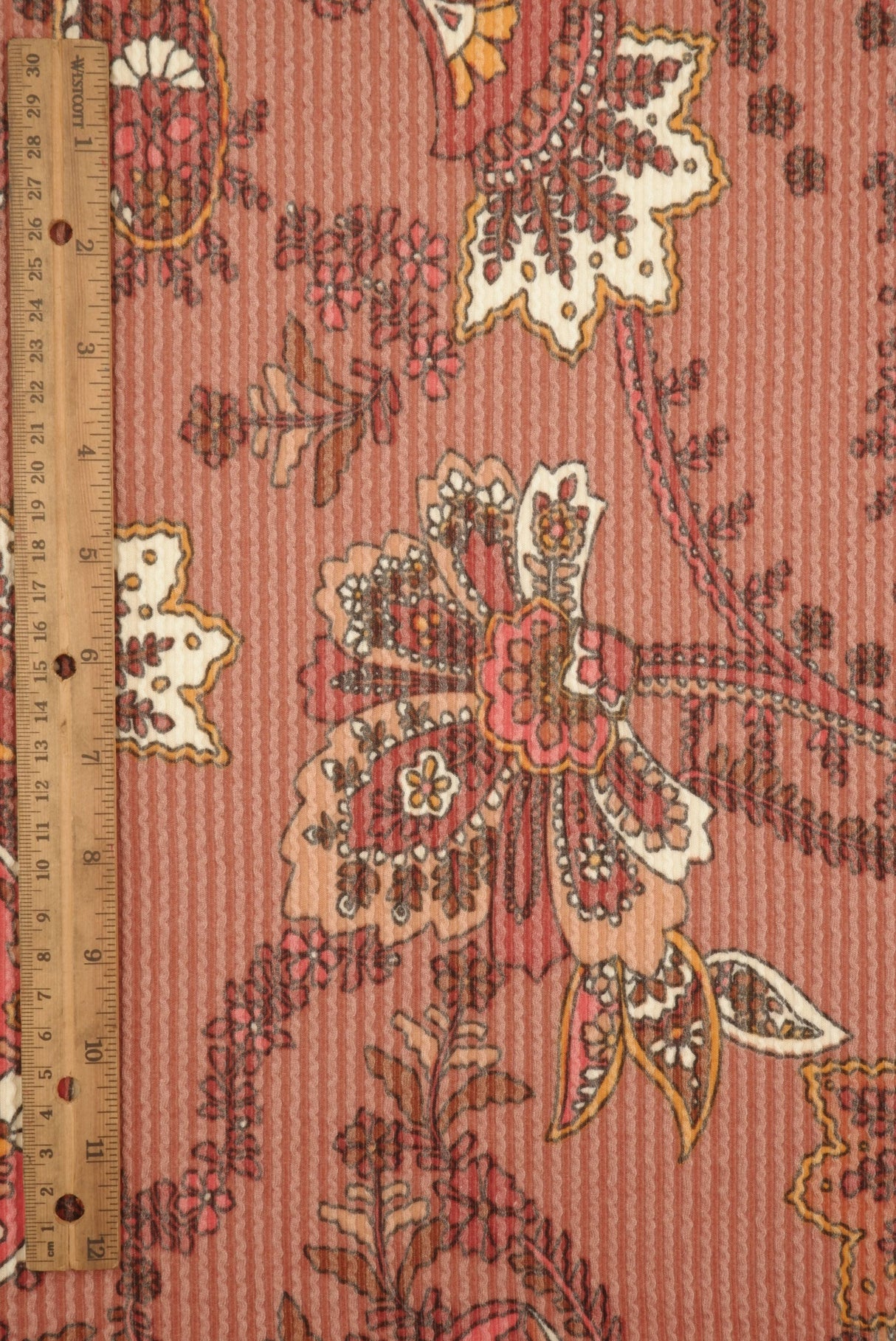 Double Knit Jacquard Paisley Fabric