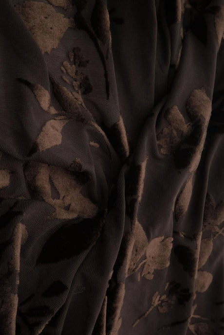 Floral Velvet Burnout Stretch Knit Fabric 55" Wide