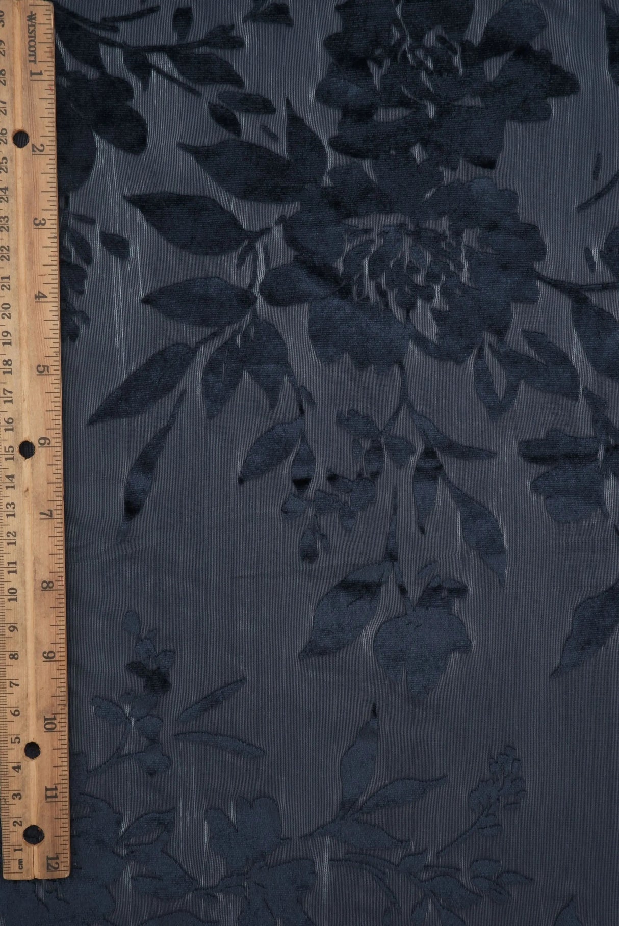 Floral Velvet Burnout Stretch Knit Fabric 55" Wide