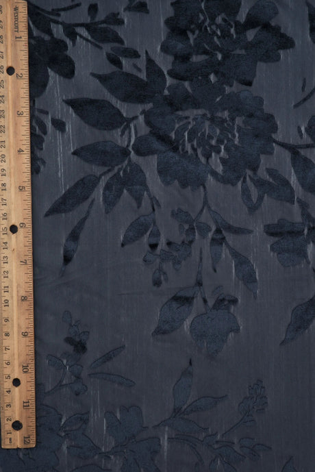 Floral Velvet Burnout Stretch Knit Fabric 55" Wide