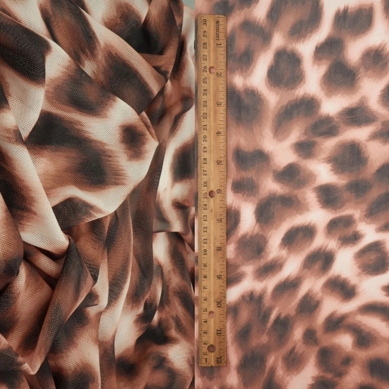Animal Leopard Mesh Digital Print Fabric 58/60" Wide – 100 GSM