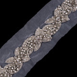 Silver Fancy Rhinestone Trim - 1.25"
