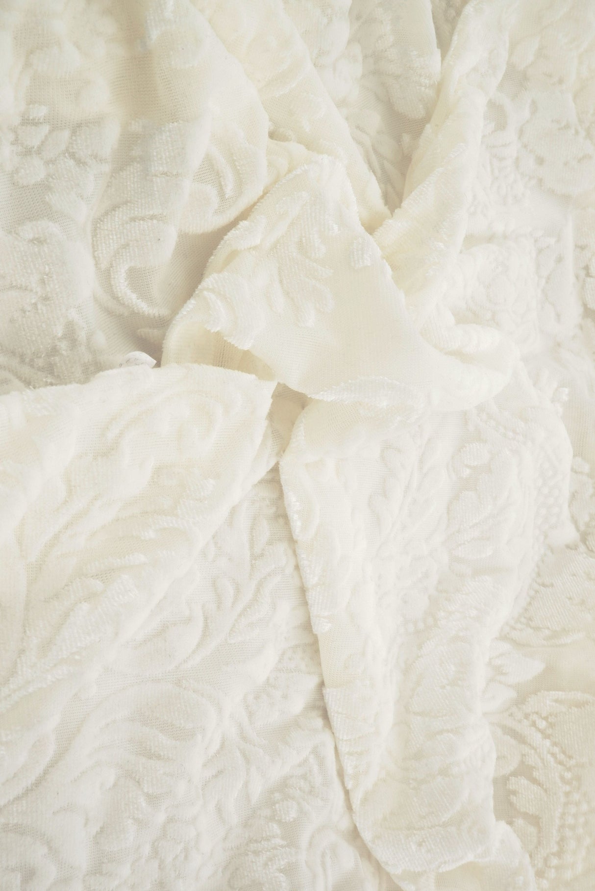 Velvet Burnout Knit Damask Fabric