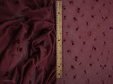 Floral Flocking Mesh Burgundy