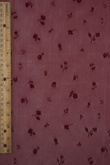 Floral Flocking Mesh Burgundy