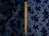 Floral Flocked Mesh Fabric