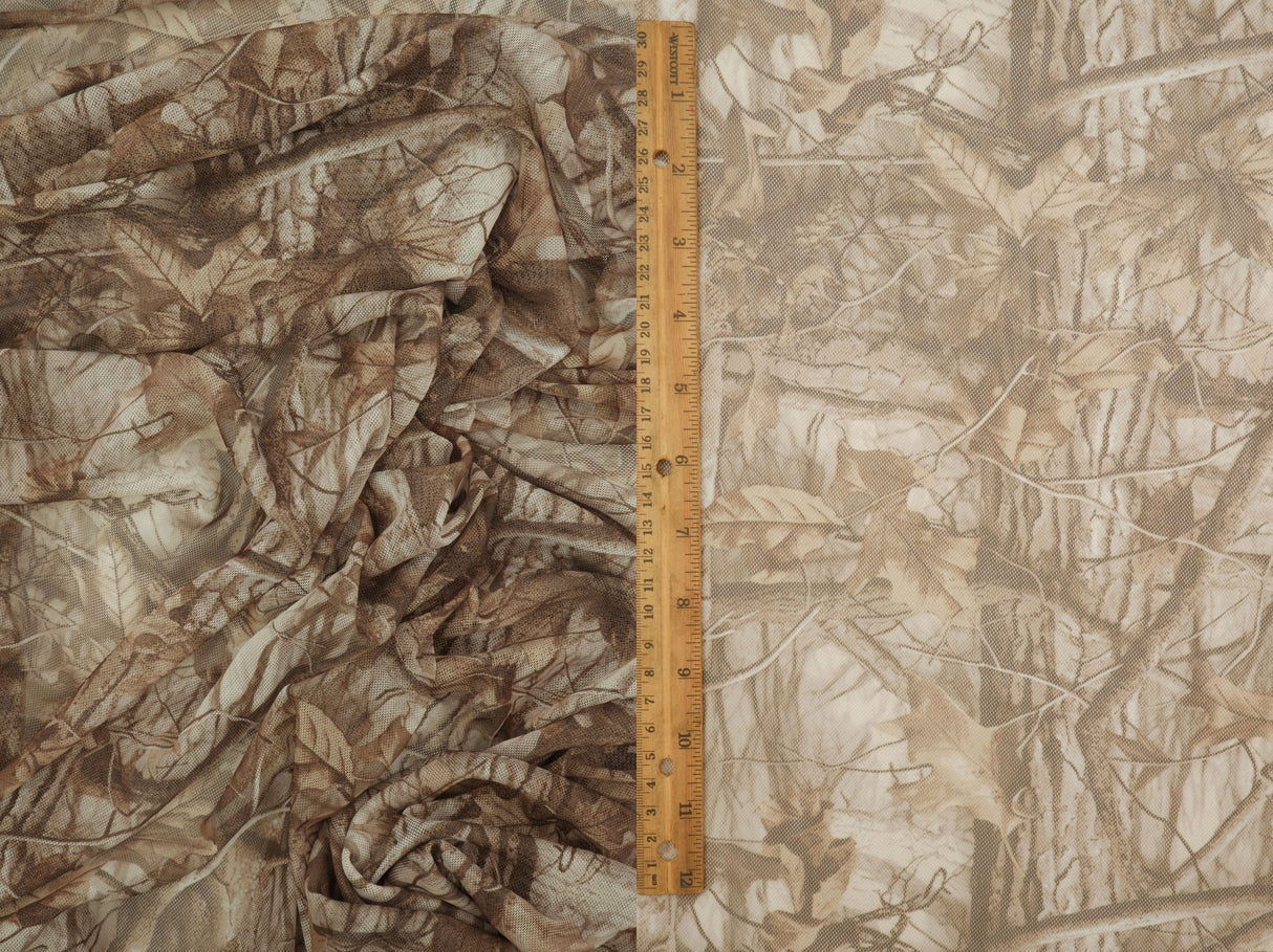 Printed Mesh Tree Camo Fabric