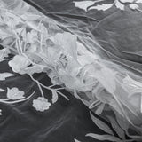 Floral Embroidered Tulle - White on White