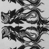 Black Floral Embroidered Lace Panel