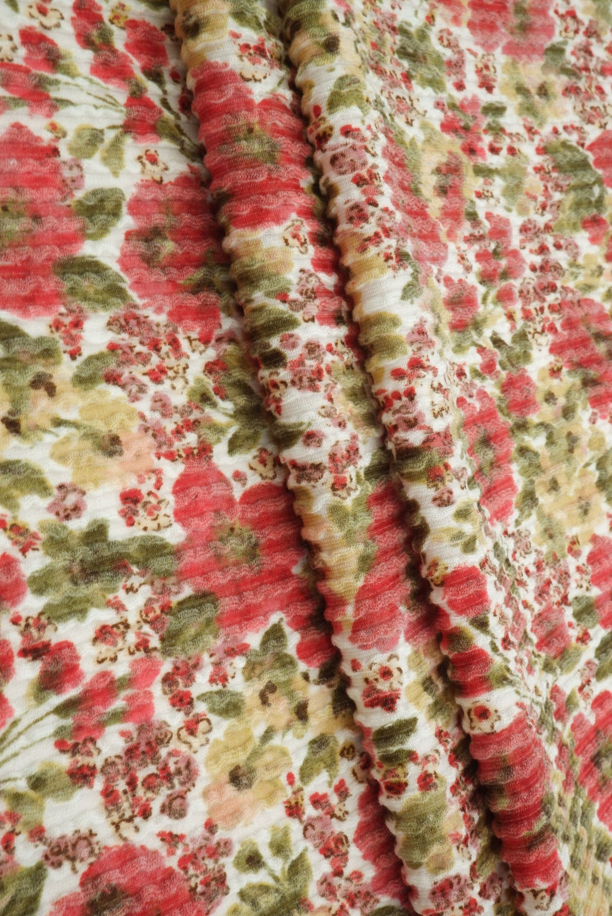 Floral Double Knit Jacquard Fabric