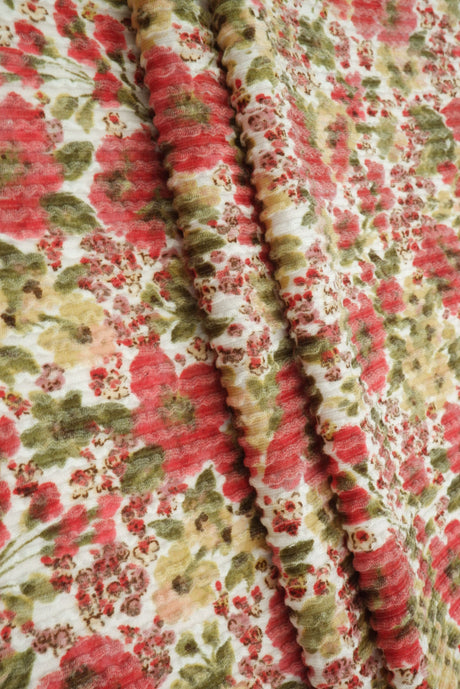Floral Double Knit Jacquard Fabric