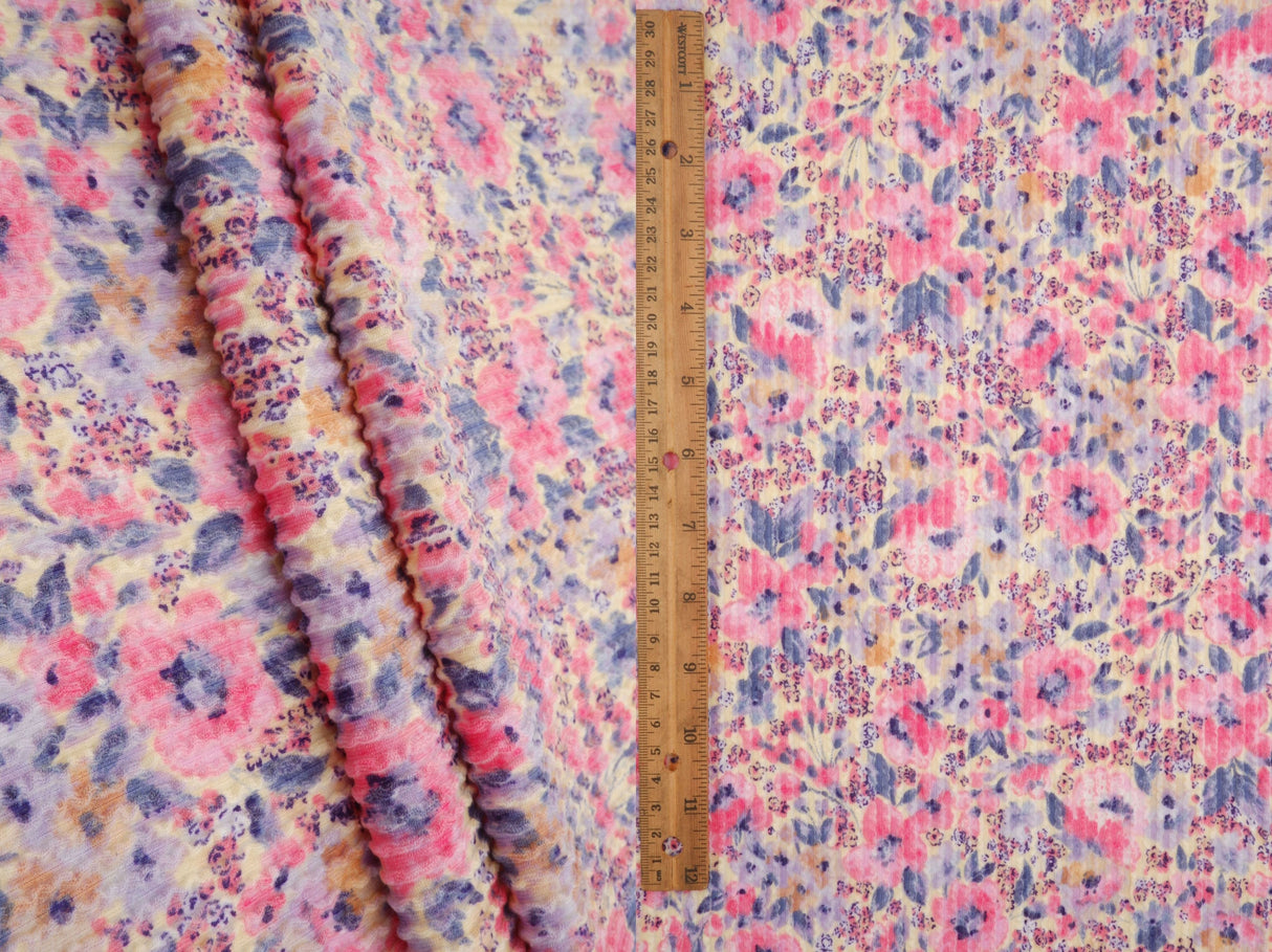 Floral Double Knit Jacquard Fabric