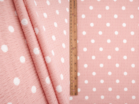 Polka Dot Crinkle Crepe Fabric