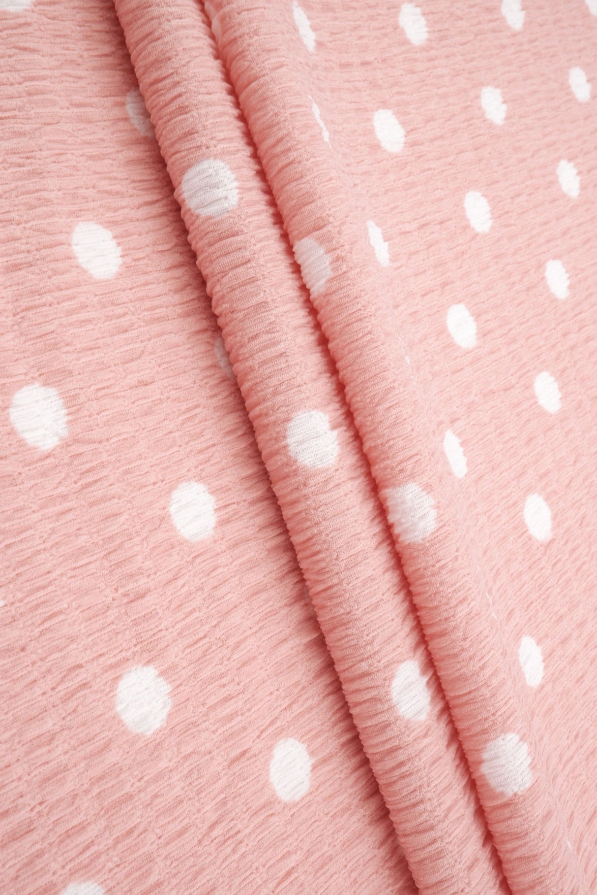 Polka Dot Crinkle Crepe Fabric