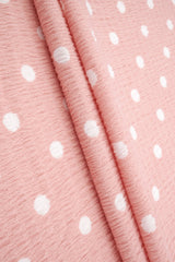 Polka Dot Crinkle Crepe Fabric