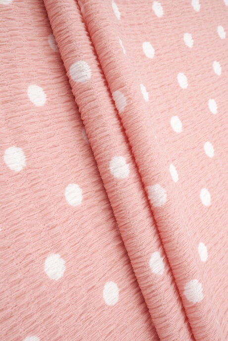 Polka Dot Crinkle Crepe Fabric