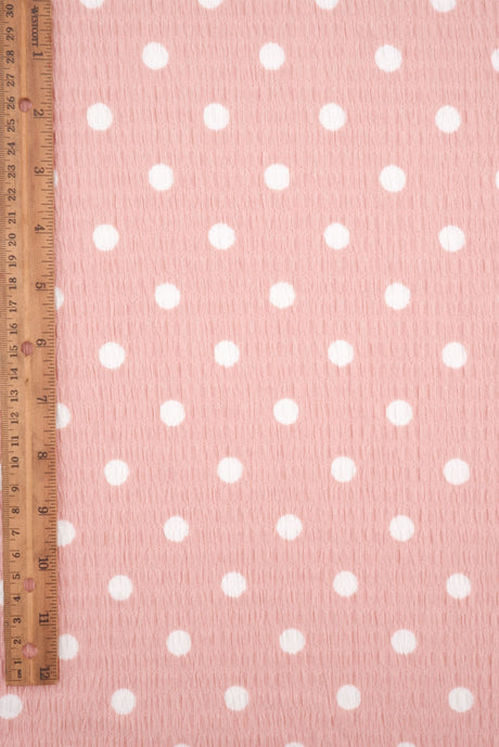 Polka Dot Crinkle Crepe Fabric