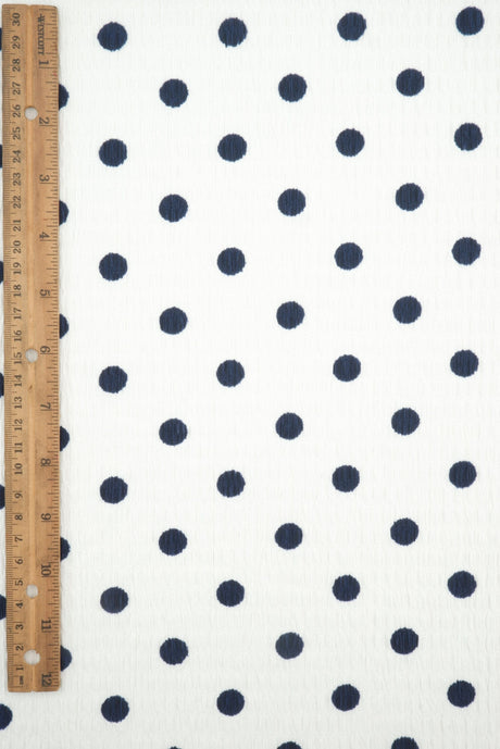 Polka Dot Crinkle Crepe Fabric