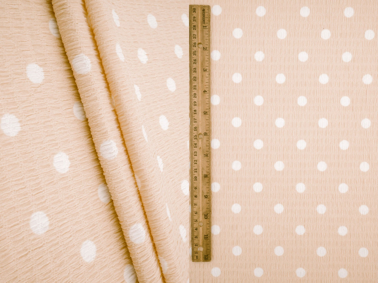 Polka Dot Crinkle Crepe Fabric