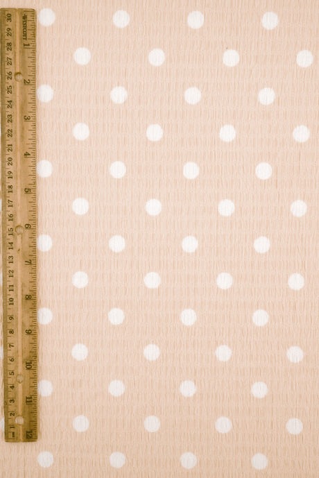 Polka Dot Crinkle Crepe Fabric