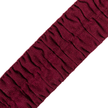 Italian Wine Ruched Stretch Wool Trimming - 1.5"