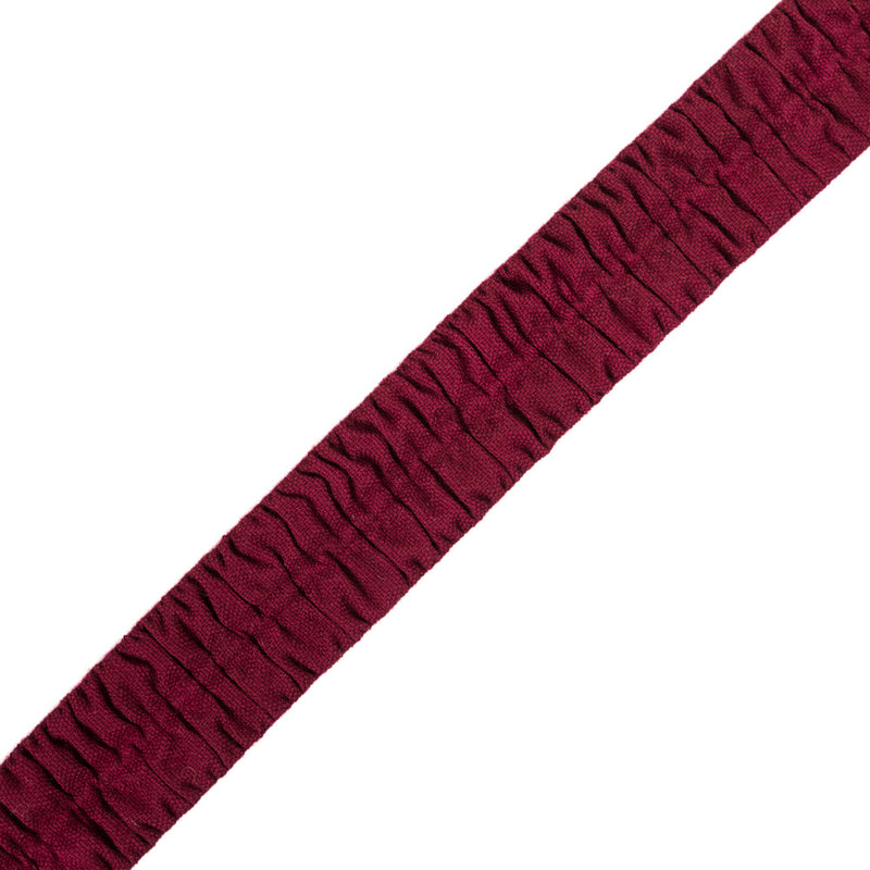 Italian Wine Ruched Stretch Wool Trimming - 1.5"