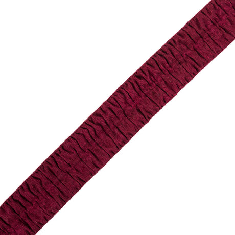 Italian Wine Ruched Stretch Wool Trimming - 1.5"