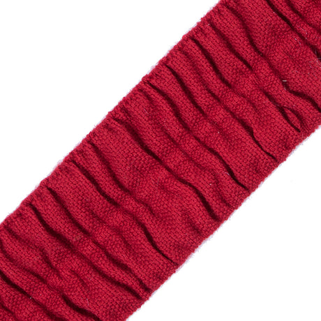Italian Red Ruched Stretch Wool Trimming - 1.5"