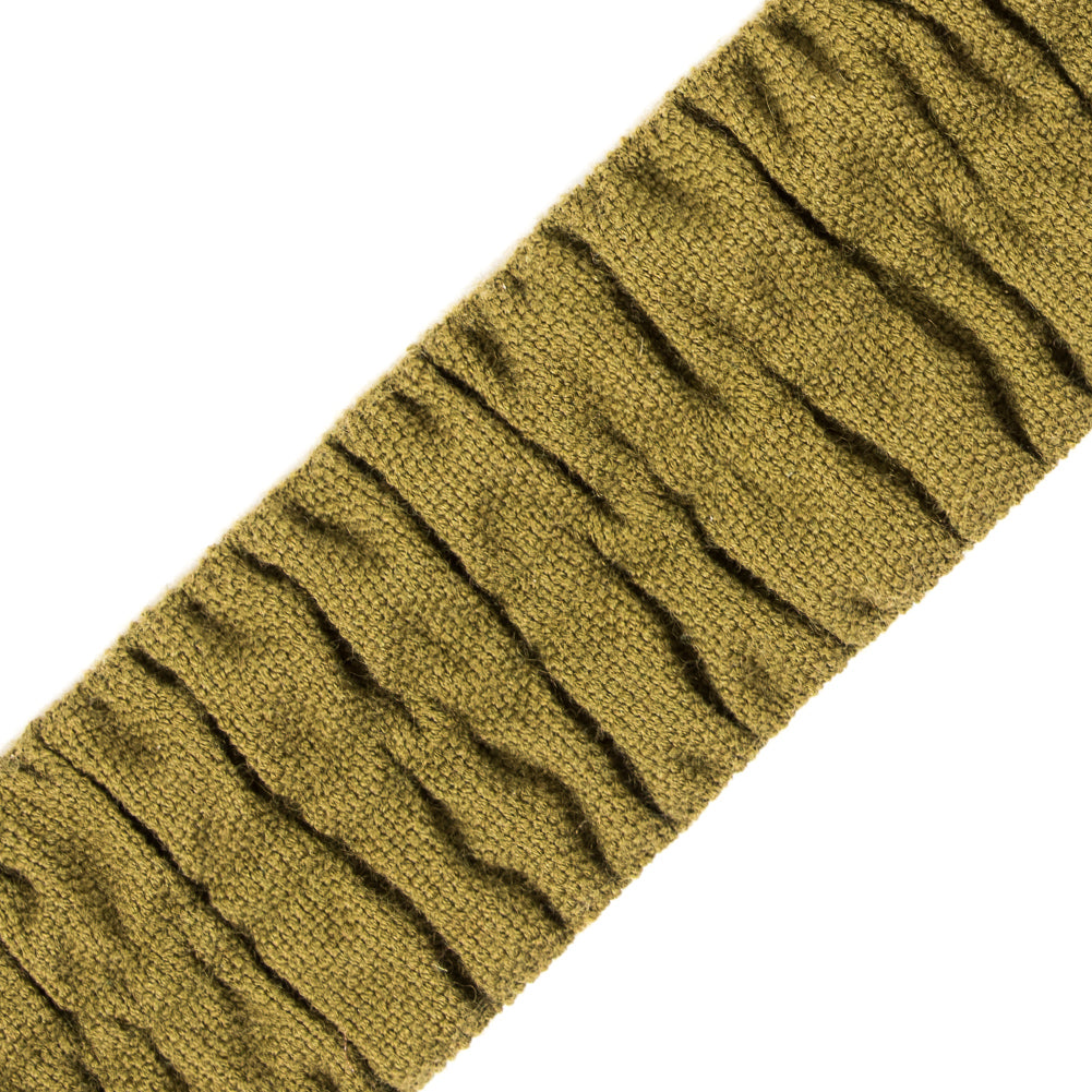 Italian Moss Green Ruched Stretch Wool Trimming - 1.5"