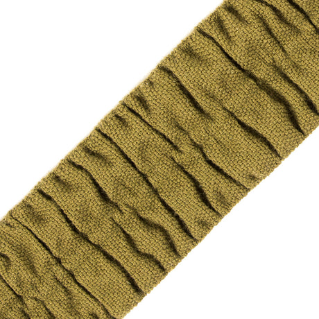 Italian Moss Green Ruched Stretch Wool Trimming - 1.5"