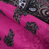 Digitally Implemented Pink/Green Border Print on a Butterfly Jacquard
