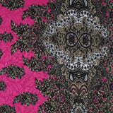 Digitally Implemented Pink/Green Border Print on a Butterfly Jacquard