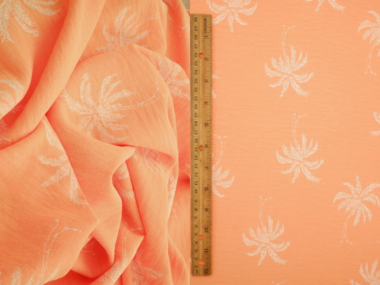 Palm Tree Puff Print Woven Fabric