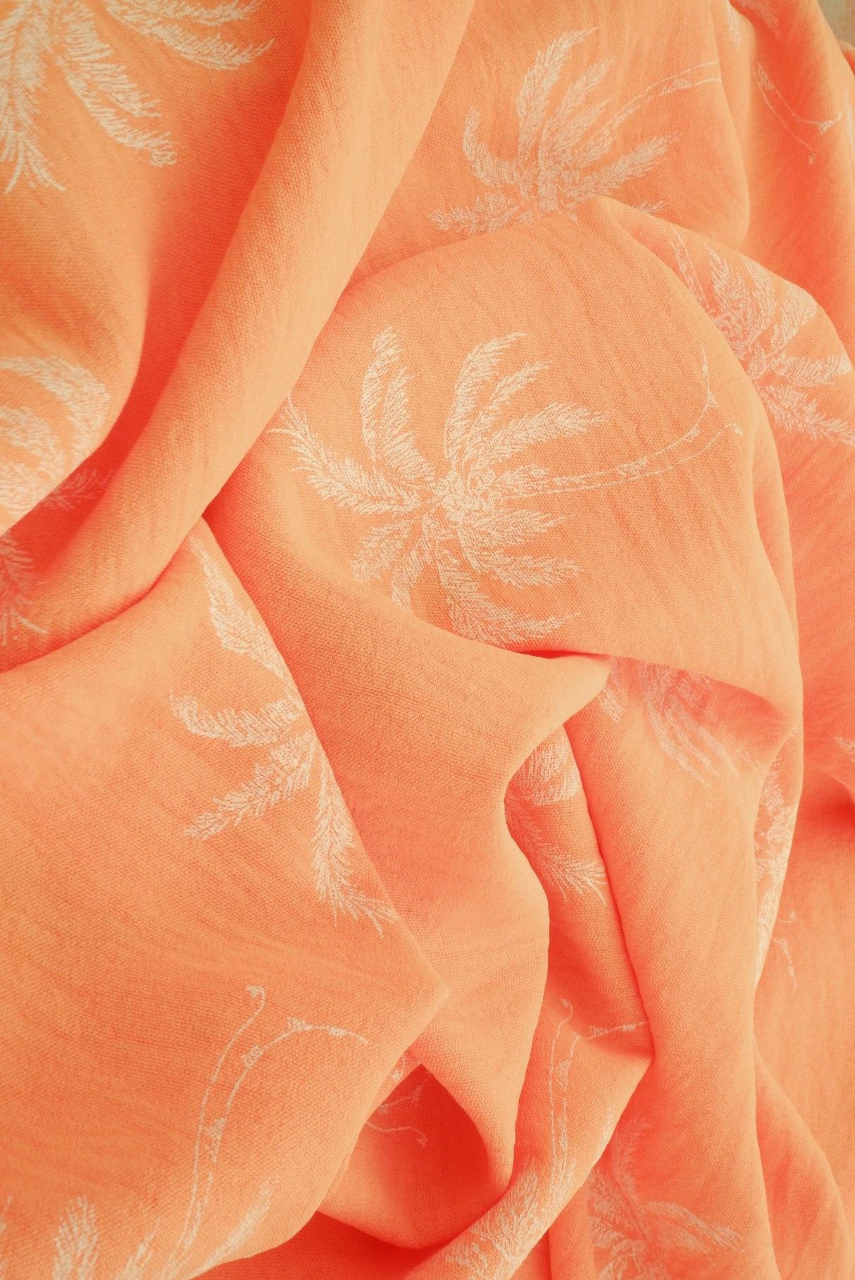 Palm Tree Puff Print Woven Fabric
