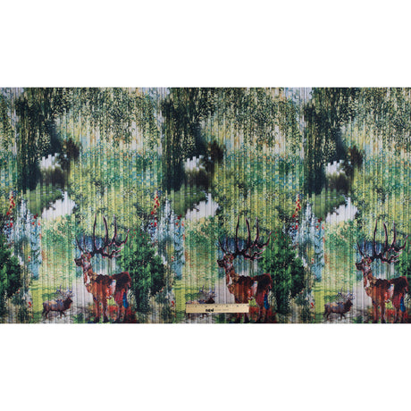 Digitally Printed Pleat Imitation Deer in a Forest on a Mikado/Twill