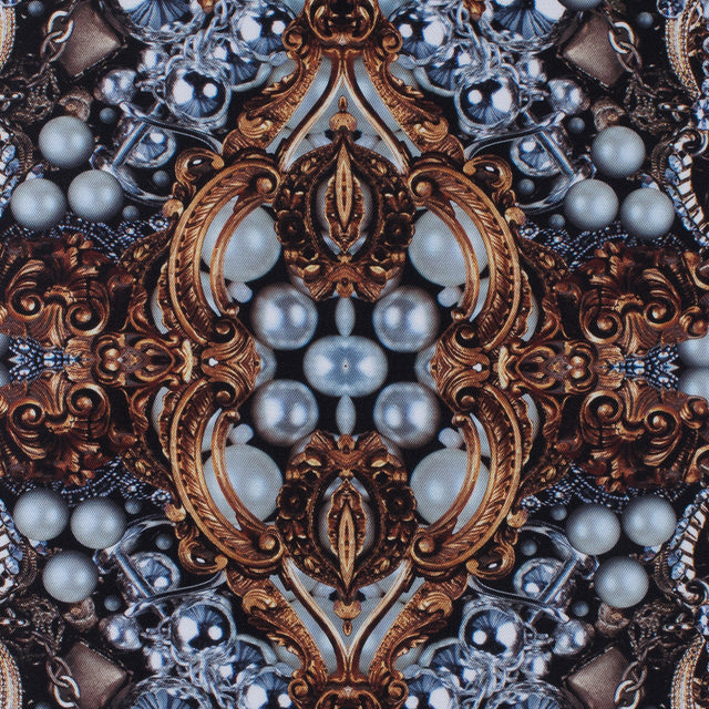Digitally Printed Jewels and Gems on a Polyester Mikado/Twill