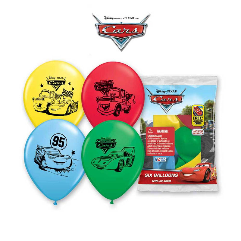 Cars Latex Balloons 6 Pack