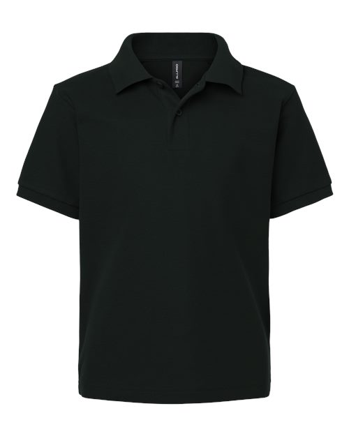 AllPro 62800Y Youth Pique Polo Shirt in Black size XS