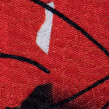 Large Scale Red-Orange Floral Digitally Printed on a Rose Jacquard