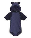 Rabbit Skins Infant Fine Jersey Raglan Bodysuit with Hood & Ears